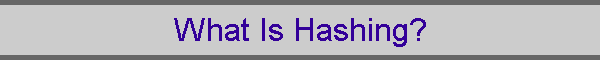 What Is Hashing?
