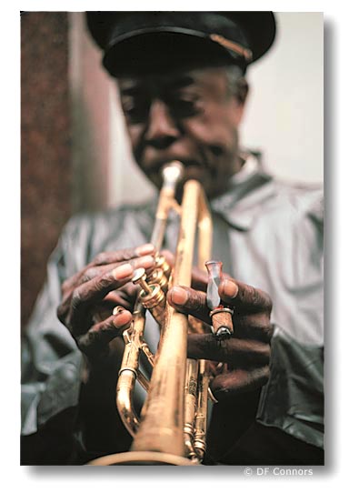 Trumpet and Fingers - New York, by DF Connors