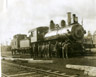 Men in front of Pennsylvania R.R. Steam engine train