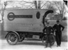 2 men in front of Blakely Laundry Company wagon