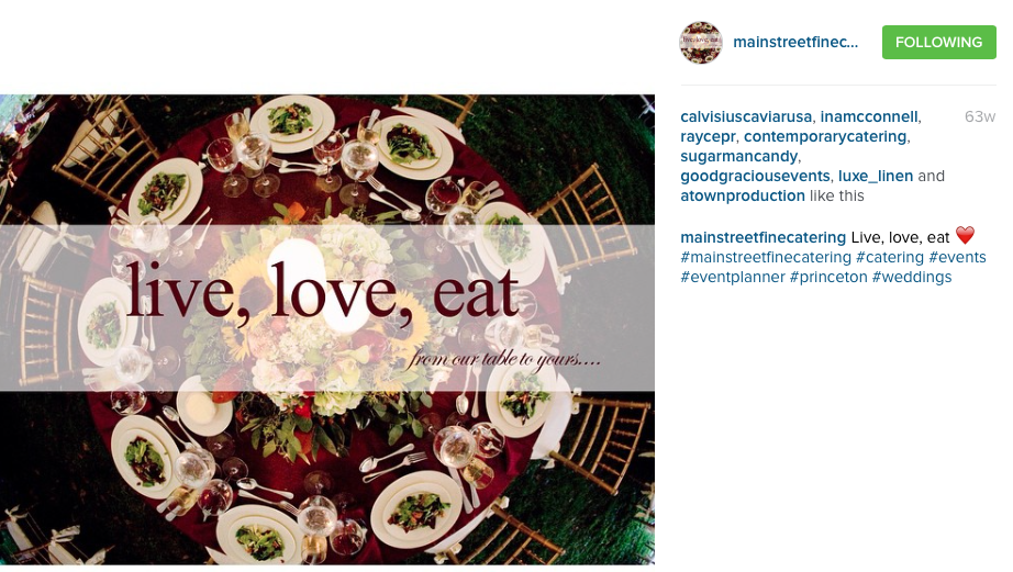 Main Street Fine Catering on Instagram